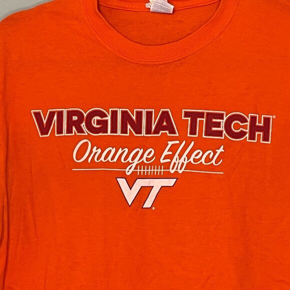 Virginia Tech Graphic Tee Shirt Orange Maroon Hokie Nation College Football - Picture 3 of 6